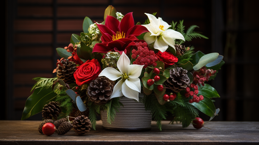 Elegant December Holiday Floral Arrangements
