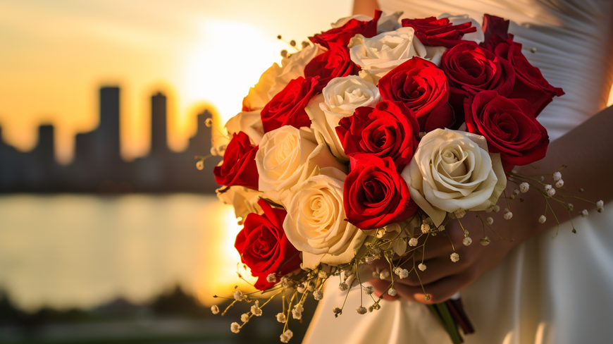 Stunning Wedding Bouquet of Red Roses