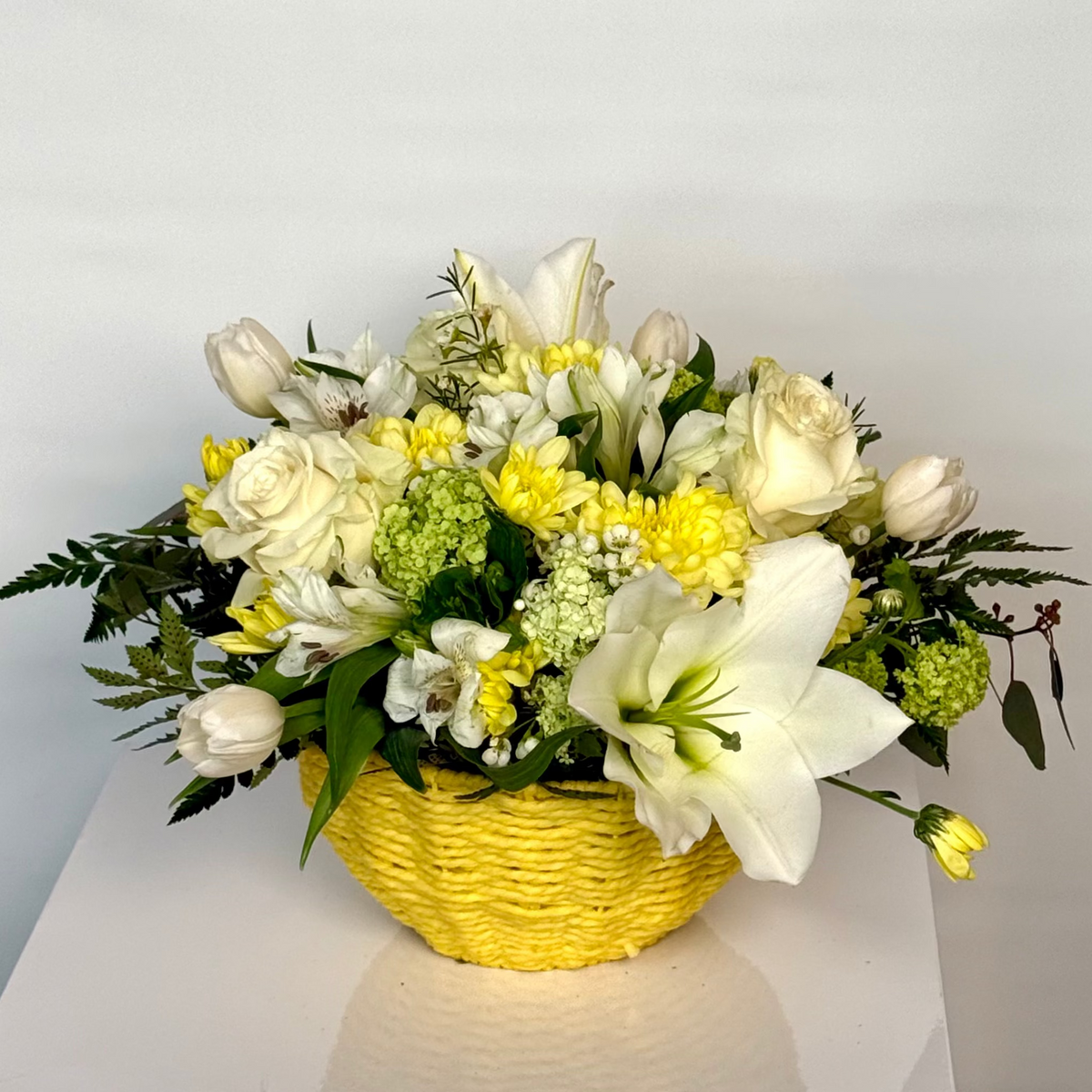 Lemon Blossom Basket by Tooka Florist – Luxury Flowers Serving North, West & Greater Vancouver