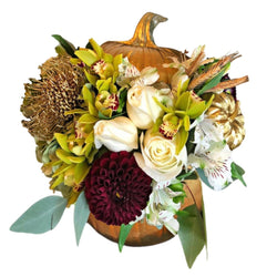 Gold Pumpkin Arrangement - Tooka Florist