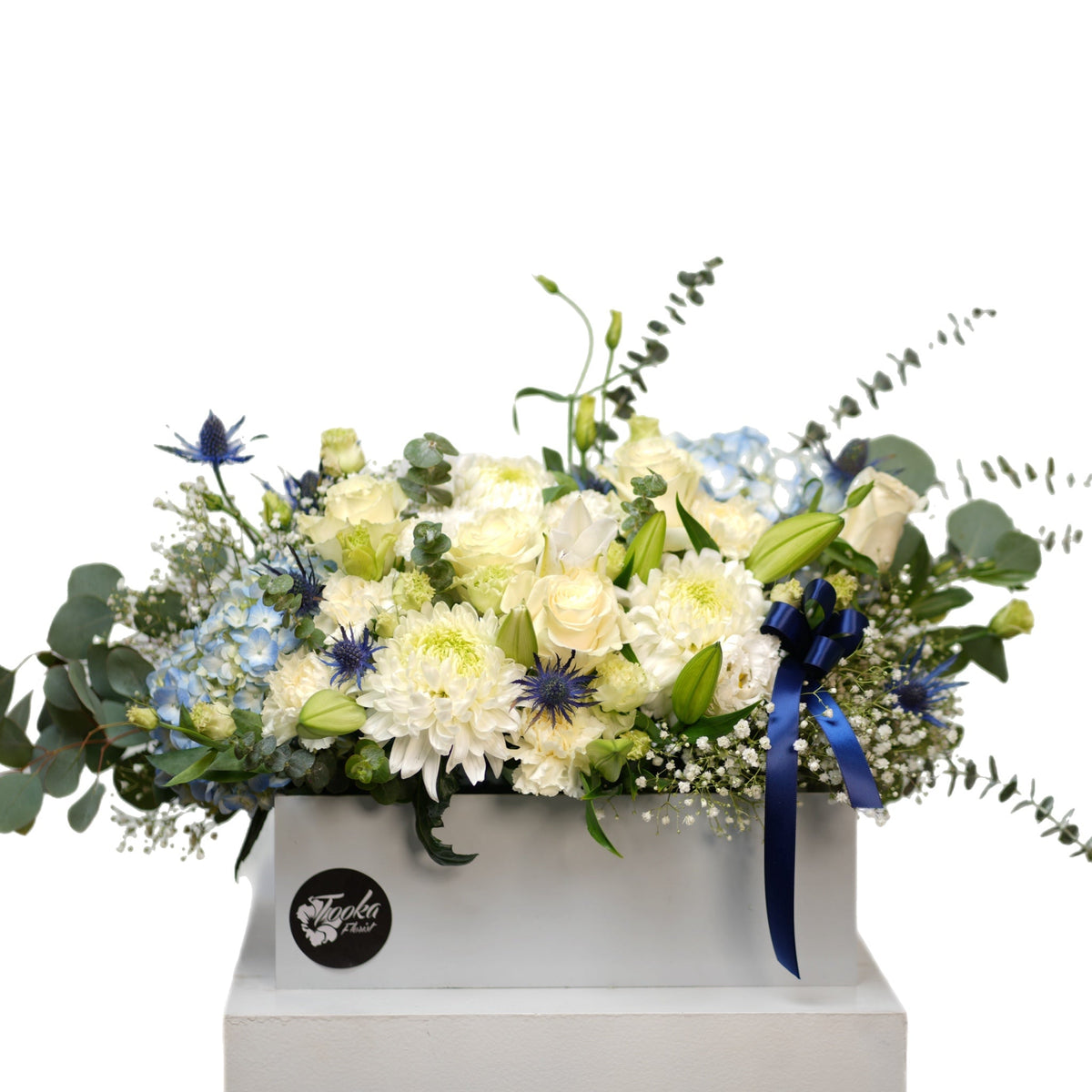 Blue & Ivory Hanukkah Floral Box by Tooka Florist – Luxury Flowers Serving North, West & Greater Vancouver