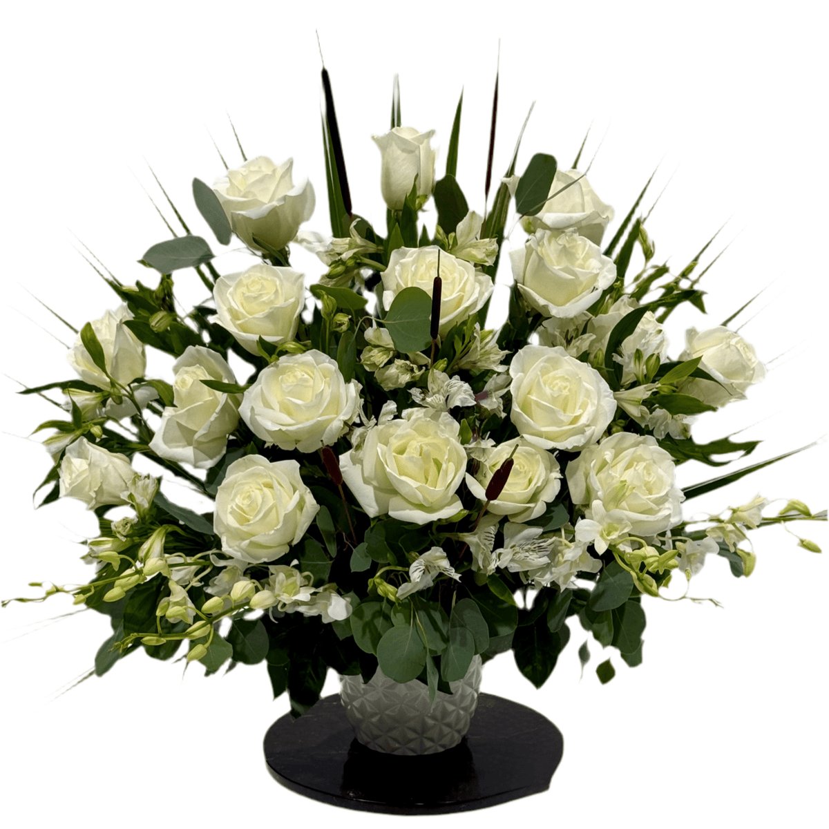 Elegant White Rose vase Arrangement by Tooka Florist – Luxury Flowers Serving North, West & Greater Vancouver