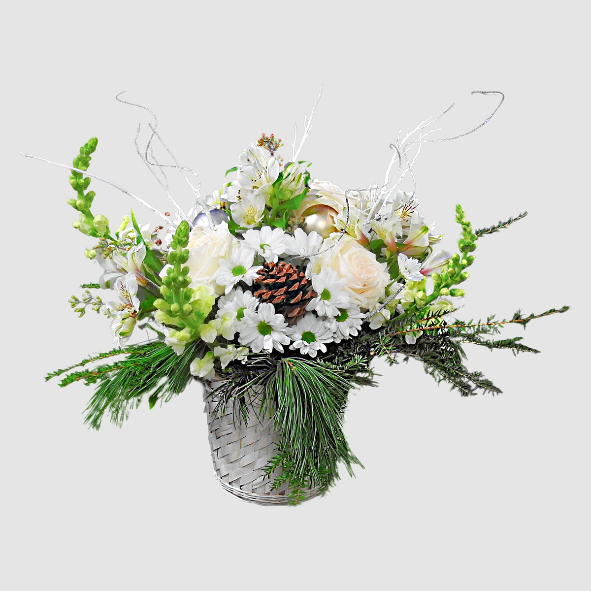 First Snow Basket by Tooka Florist – Luxury Flowers Serving North, West & Greater Vancouver