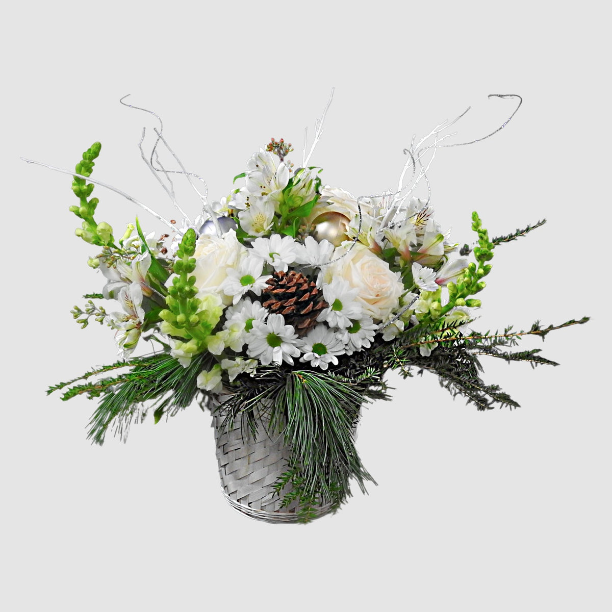 First Snow Basket by Tooka Florist – Luxury Flowers Serving North, West & Greater Vancouver