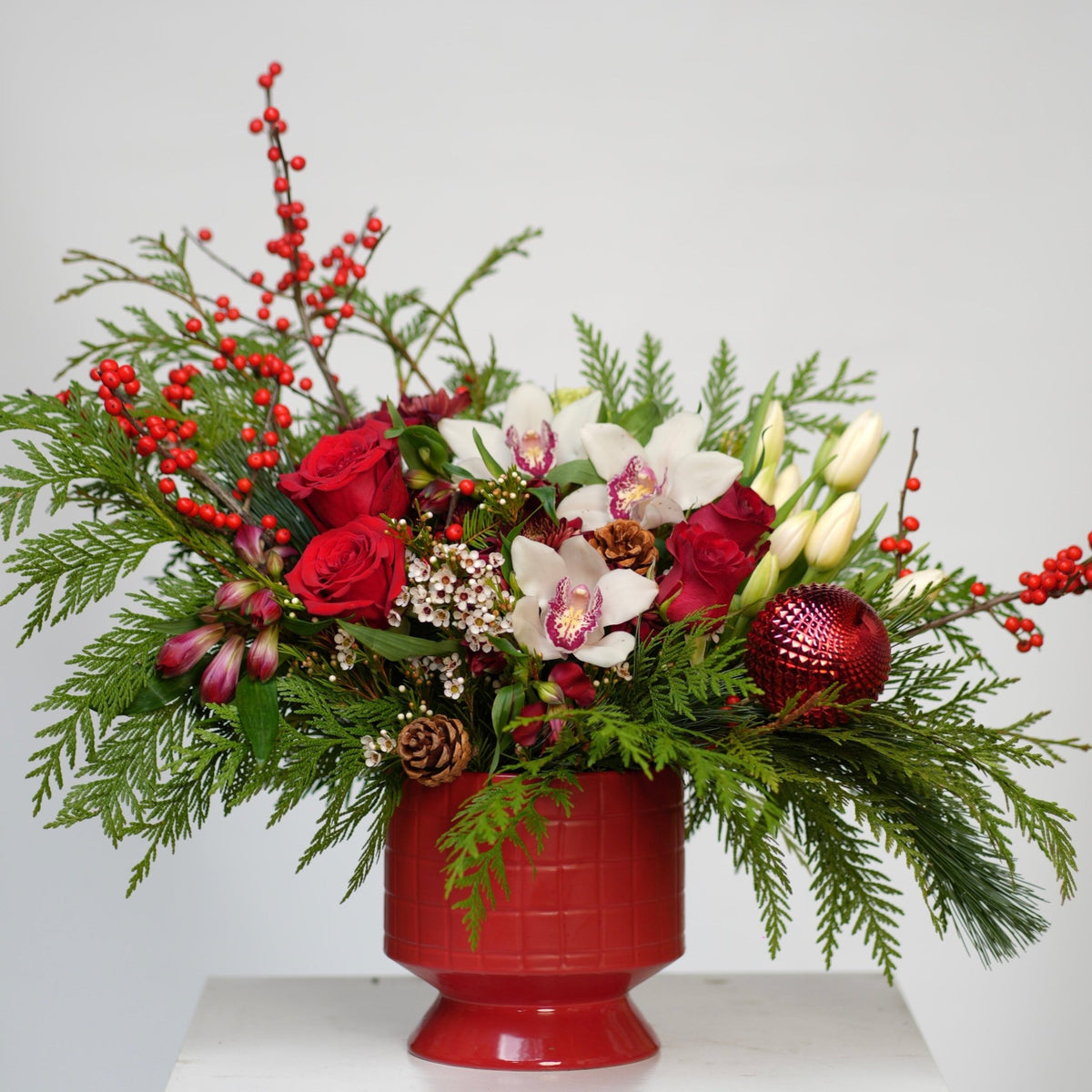 Holiday Orchid & Rose Celebration by Tooka Florist – Luxury Flowers Serving North, West & Greater Vancouver