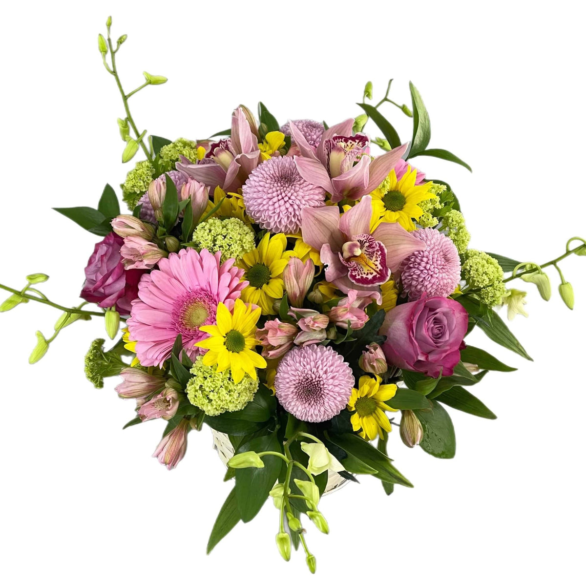 Pink Blooming Basket by Tooka Florist – Luxury Flowers Serving North, West & Greater Vancouver