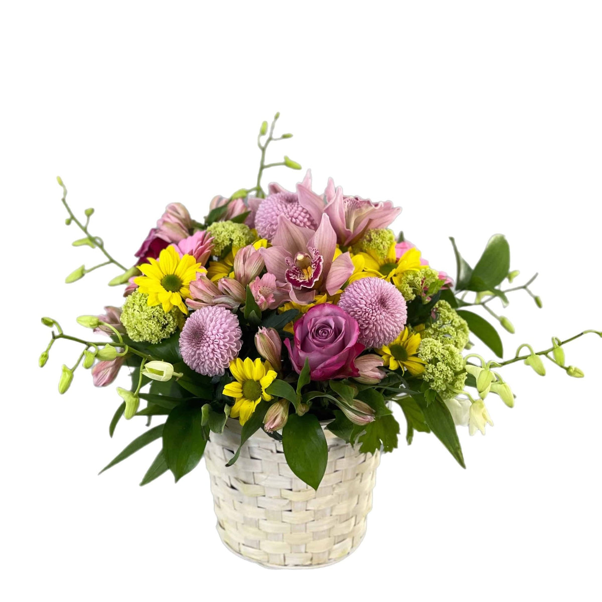 Pink Blooming Basket by Tooka Florist – Luxury Flowers Serving North, West & Greater Vancouver