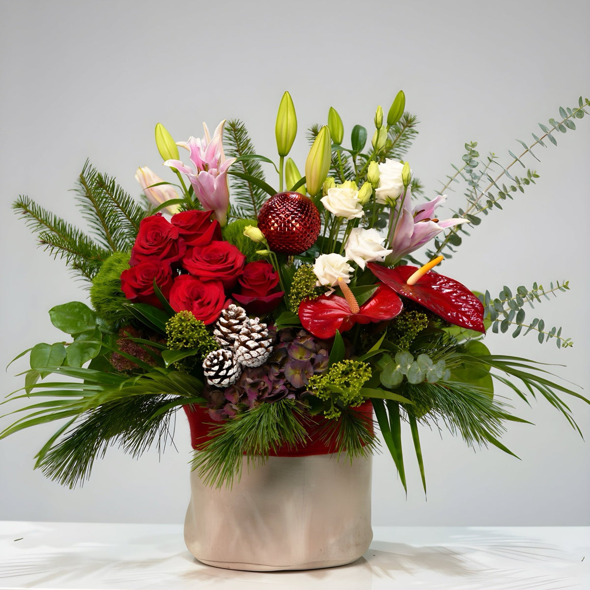 Red Noel Arrangement by Tooka Florist – Luxury Flowers Serving North, West & Greater Vancouver