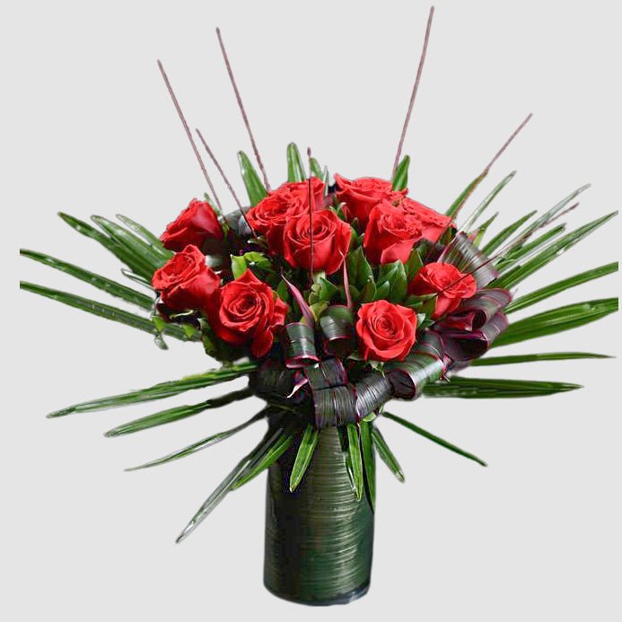 Red Rose Vase Arrangement by Tooka Florist – Luxury Flowers Serving North, West & Greater Vancouver