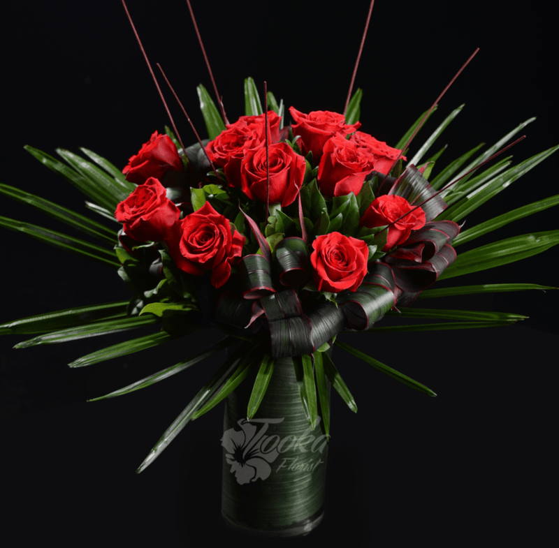 Red Rose Vase Arrangement by Tooka Florist – Luxury Flowers Serving North, West & Greater Vancouver