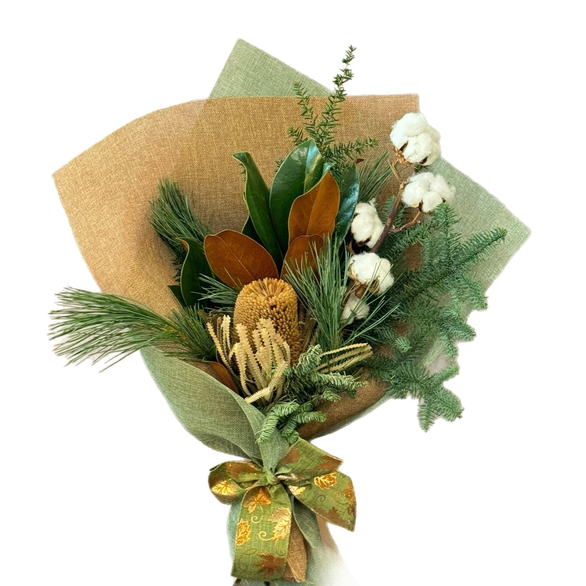 Snowy Pine Hand tied Bouquet by Tooka Florist – Luxury Flowers Serving North, West & Greater Vancouver