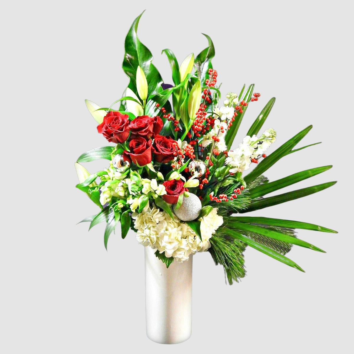 Tall Red & White by Tooka Florist – Luxury Flowers Serving North, West & Greater Vancouver