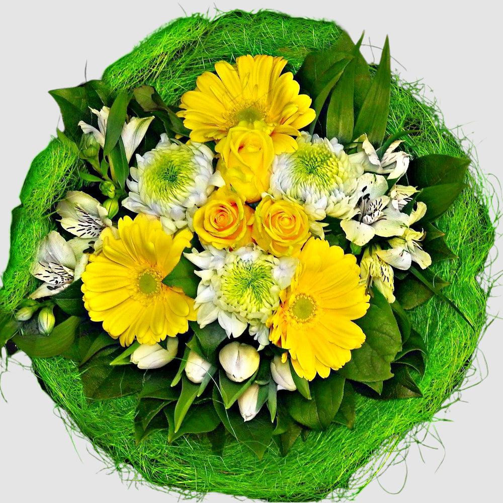 Yellow in Green Bouquet - Tooka Florist