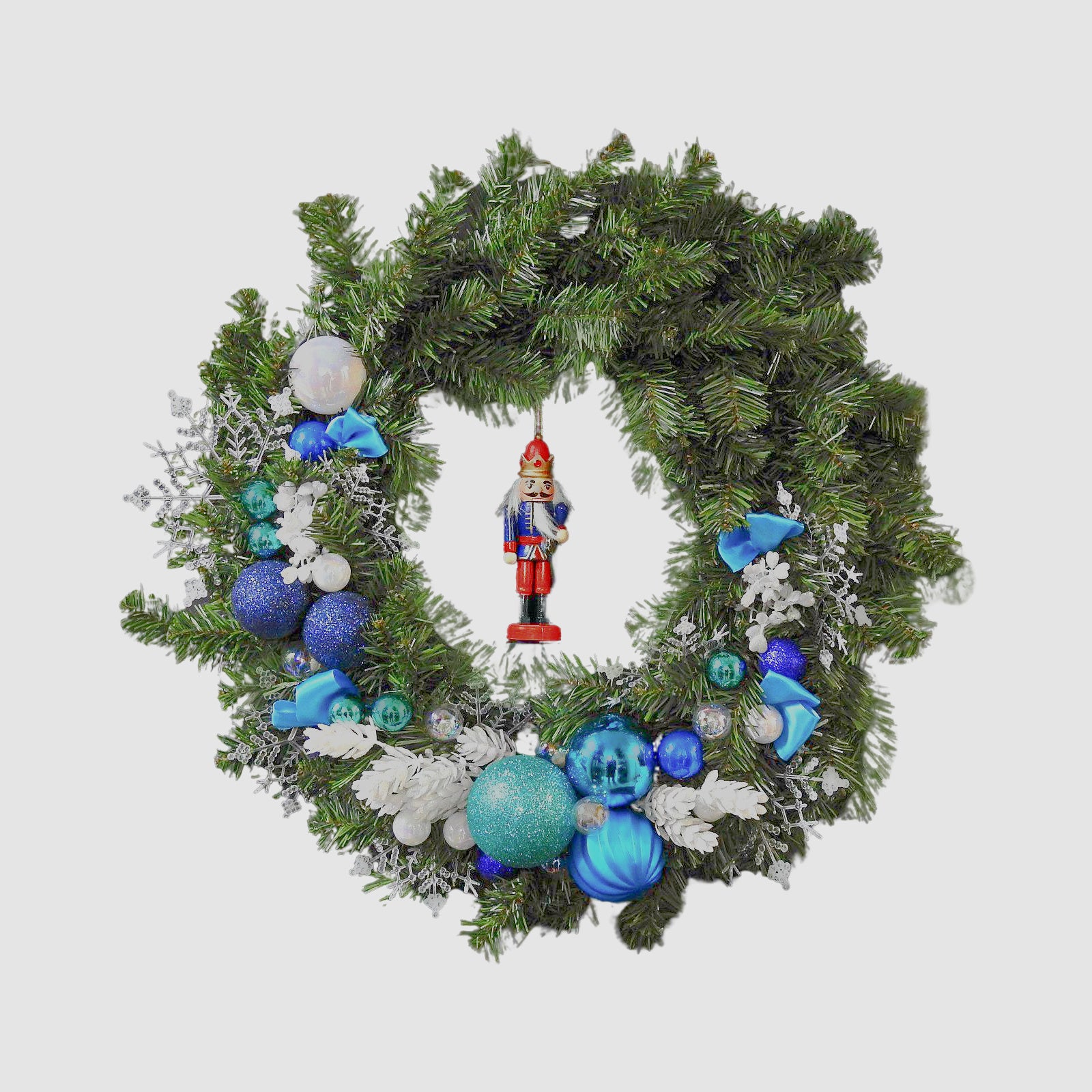 Blue Nutcracker Christmas Wreath - Tooka Florist