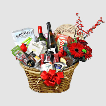 Wine & Cheese Gift Basket - Tooka Florist