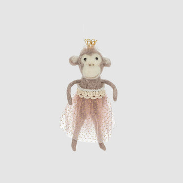 Monkey in Party Crown Ornament - Tooka Florist