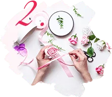 Artistic floral design process at Tooka Florist Vancouver - Step 2
