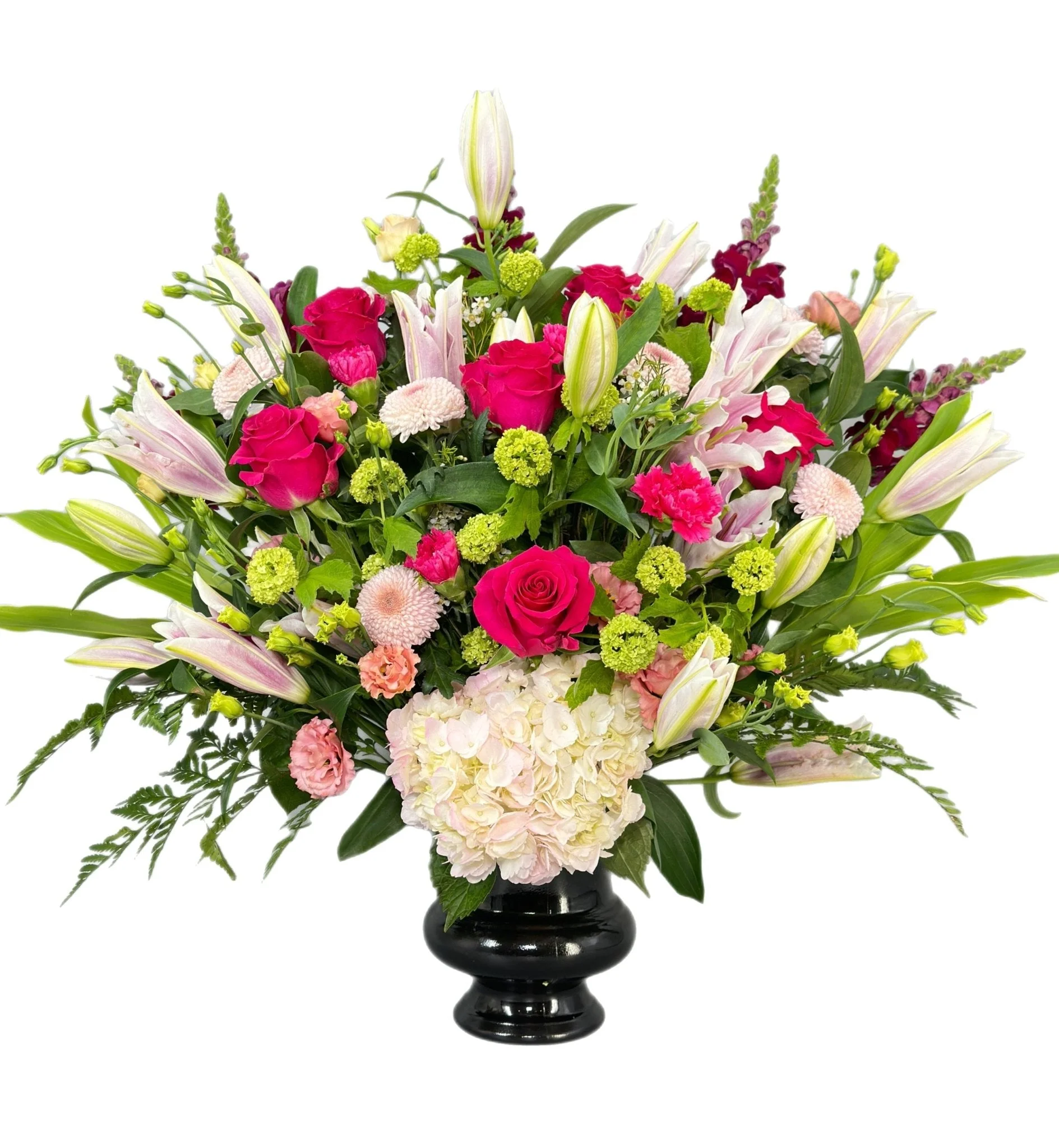 Beyond Pink Beyond Pink luxury floral arrangement - Pink lilies and roses black vase Vancouver