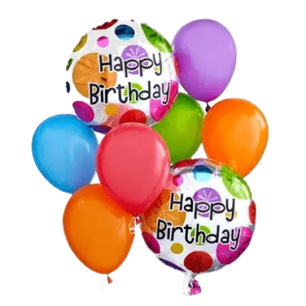 Bundle Of Balloon - Colorful Happy Birthday helium balloons bouquet Vancouver