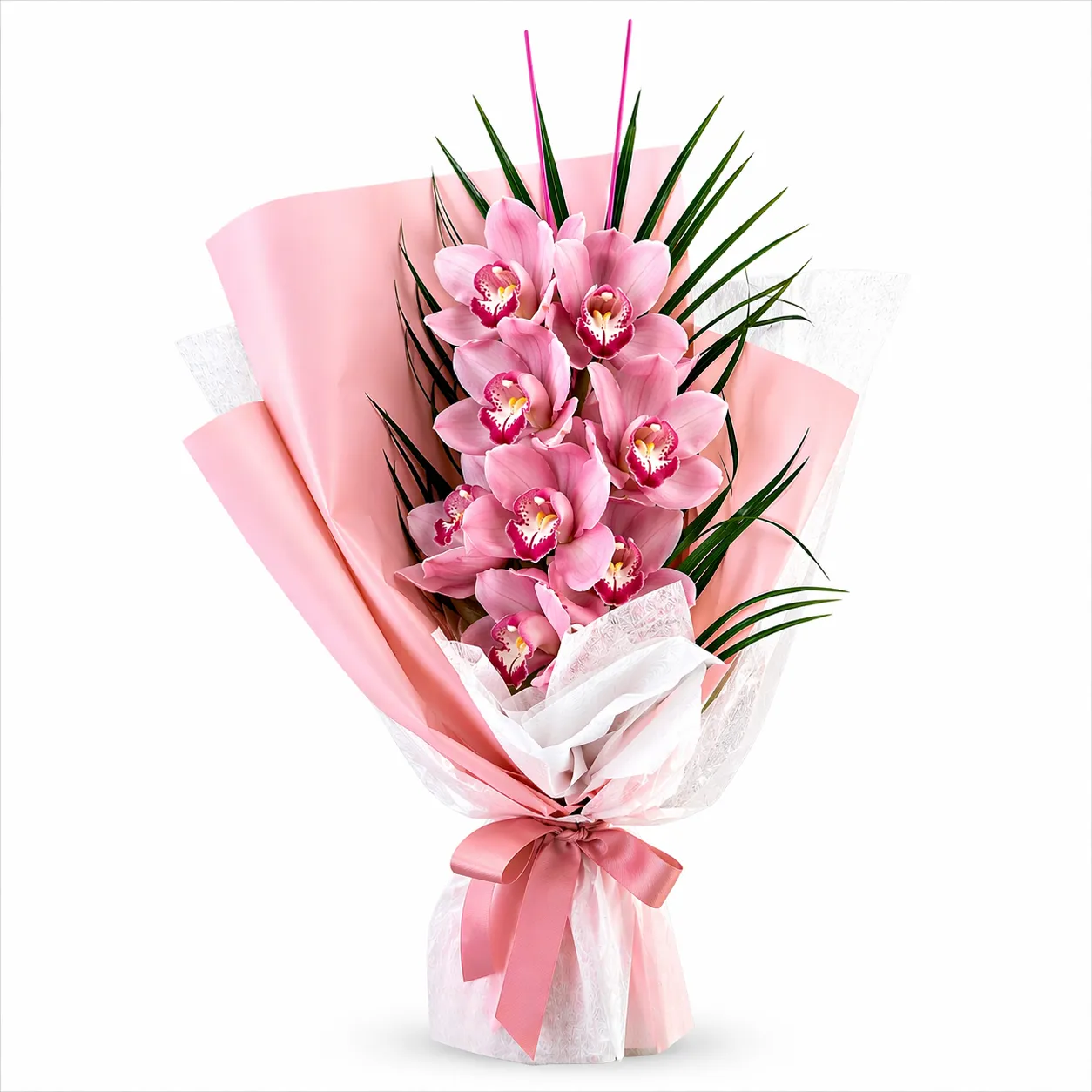 Cymbidium Orchid Bouquet Pink Cymbidium Orchid Bouquet - Luxury flower gift delivery in Vancouver