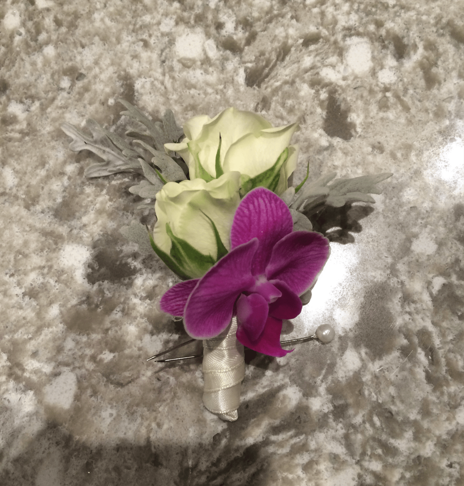 elegant-orchid-rose-boutonniere-tooka-florist-north-west-greater-vancouver-9233928.png Elegant Orchid & Rose Boutonnière - Image 1