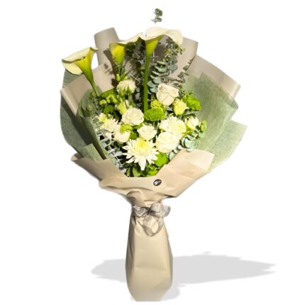 Elegant white and green flower arrangement - Luxury white roses and hydrangeas Vancouver