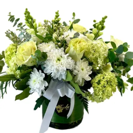 Lime Light - Green roses white chrysanthemums and hydrangea arrangement Vancouver