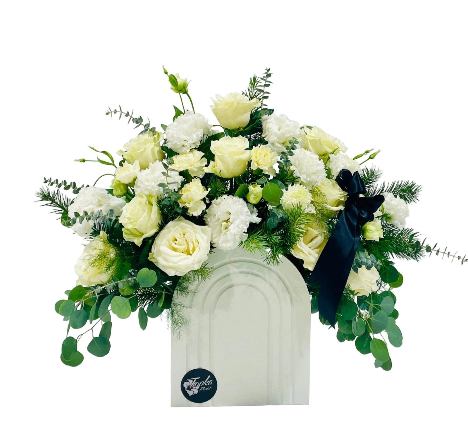 elegant-ivory-sympathy-arrangement-tooka-florist-north-west-greater-vancouver-4994507.jpg Elegant Ivory Sympathy Arrangement - Image 1