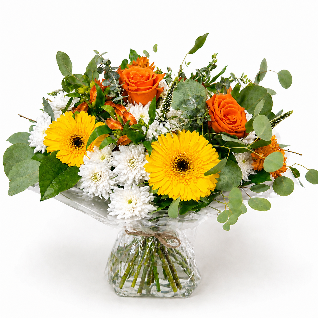 53009384-BCD3-4C63-9A1D-C3FC79007248 Golden Harvest Mixed Bouquet In Aqua pack - Image 1